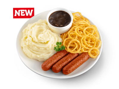 Beef bangers and Mash